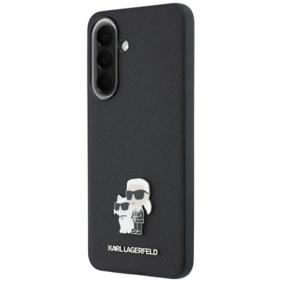 2. Karl Lagerfeld Saffiano Case with K&C Metal Logo for Samsung Galaxy A57 5G - Black