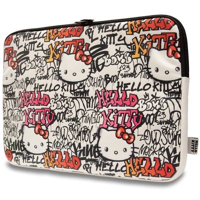 2. Hello Kitty PU Metal Logo case for a 14" laptop - beige