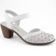16. Rieker W RKR650 comfortable leather sandals white