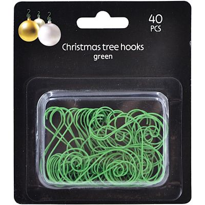 5. METAL HOOKS FOR CHRISTMAS BAUBLES 40 PCS GREEN