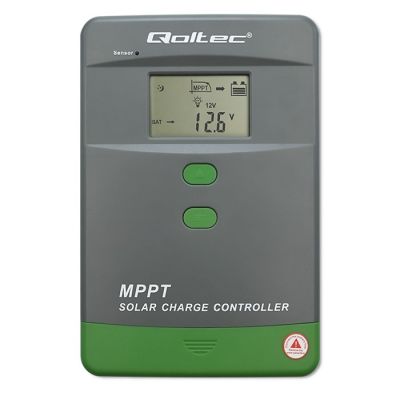 12. Qoltec MPPT Solar Charge Controller with Temperature Sensor 80A | 12V / 24V / 36V / 48V | LCD | Bluetooth | APP | GEL | LiFePO4