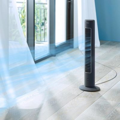 6. Philips | CX5535/11 | Tower fan | Dark gray | Diameter 31 cm | Number of speeds: 3 | Oscillation | Yes