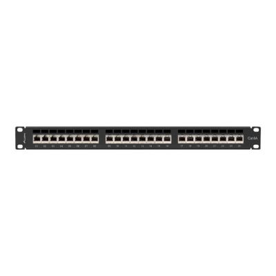 12. LANBERG PATCH PANEL 24 PORT 1U 19" CAT.6A FTP BLACK PPSA-1024-B