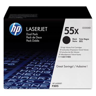 6. HP 55X 2-Pack Original LaserJet XL Black Toner Cartridges