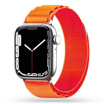 7. Tech-Protect Nylon Pro Strap for Apple Watch 4 / 5 / 6 / 7 / 8 / 9 / SE / Ultra 1 / 2 (42/44/45/49 mm) - Orange