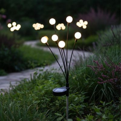 7. SOLAR LAMP DANCING IN THE WIND WHITE BALLS 6 LED 72CM COOL WHITE