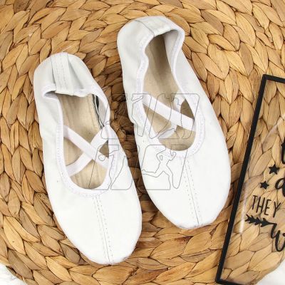 3. Leather ballet shoes with white elastic bands Jr Nazo