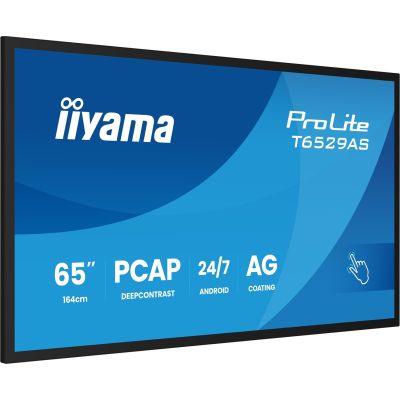 5. Interactive Display iiyama T6529AS-B1AG 65" All-In-One 3840x2160 4K UHD 4GB RAM 32GB Memory Android 14 2xHDMI+USB-C VESA 400x400