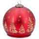 DECORATIVE GLASS LED BAUBLE 12 CM SPARKLING ROTATING – RED