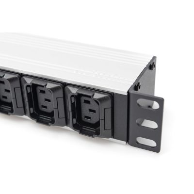 16. Digitus Power strip with aluminum profile, 10 sockets, 2 m power cord, IEC C20 plug