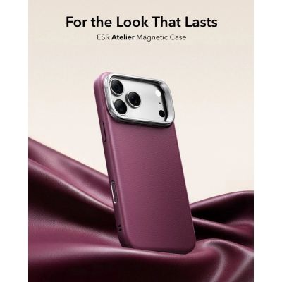 2. ESR Atelier Kickstand MagSafe Case for iPhone 18 Pro / 17 Pro - burgundy