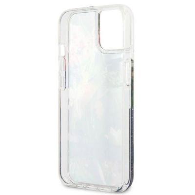 7. Guess GUHCP13SLFLSB iPhone 13 mini 5.4" blue/blue hardcase Flower Liquid Glitter