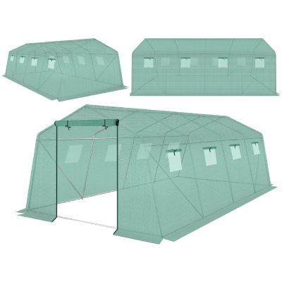 22. GREENHOUSE GARDEN TUNNEL 300x600x200CM PE STRUCTURE STEEL GREEN