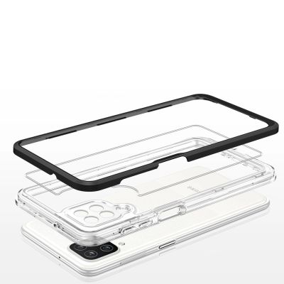 5. Clear 3in1 Case for Samsung Galaxy A22 4G Frame Gel Cover Black