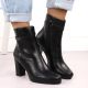 14. Women’s black heeled ankle boots with warm lining M.Daszyński AF125-22