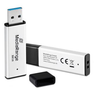 3. MediaRange MR1900 USB Flash Drive 32GB USB Type-A 3.2 Gen 1 (3.1 Gen 1) Black, Silver