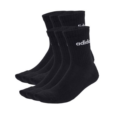 5. adidas Linear Crew Socks Cushioned 6 Pair Pack black JL6094