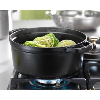 6. Cast iron pot, round, tall, STAUB 40502-285-0 - black, 4.8 ltr