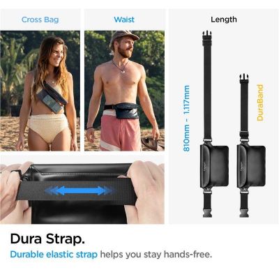 9. Spigen Aqua Shield A620 Waterproof Hip Bag IPX8 - Black