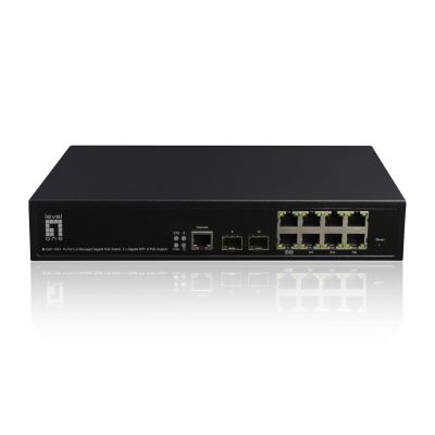 LevelOne GB/L2 10-Port 19" 180W 1Gbps Managed PoE+ Switch