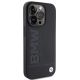 4. BMW Leather Hot Stamp iPhone 15 Pro Max Case - Black