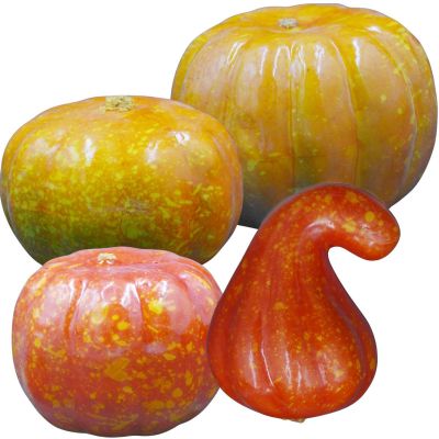 3. HALLOWEEN PUMPKIN DECORATIVE FIGURE 4 PCS ORANGE