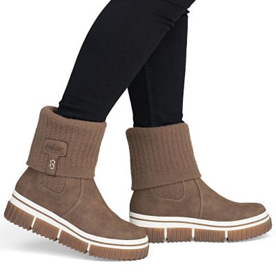 6. Brown women's ankle boots with a sock, Rieker Y6350-24