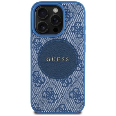 3. Guess 4G Circle Classic Logo MagSafe case for iPhone 16 Pro Max - blue
