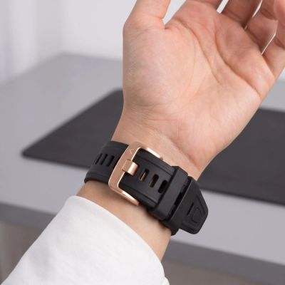 6. Tech-Protect Silicone Strap for Garmin Fenix 5S / 5S Plus / 6S / 6S Pro / 7S / 8 / 9 / 9 Pro (43 mm) – Black