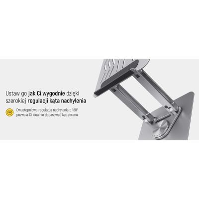 24. Wozinsky WRS-CPY84SS Aluminum Laptop and Tablet Stand + Free Smartphone Stand - Silver