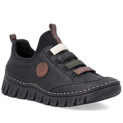 Rieker 57550-00 comfortable slip-on women's shoes in black