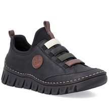 Rieker 57550-00 comfortable slip-on women's shoes in black