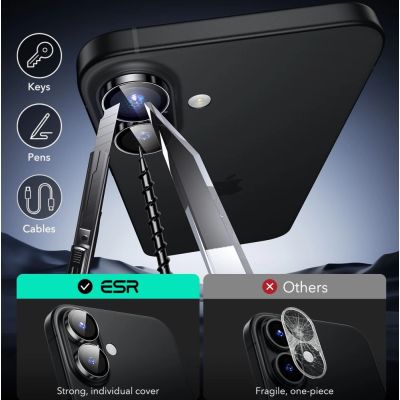 7. ESR Armorite Tempered Glass for iPhone 16 / 16 Plus Camera - Black