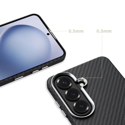 4. Tech-Protect Ion Carbon MagSafe Case for Samsung Galaxy S26 - Black and Silver