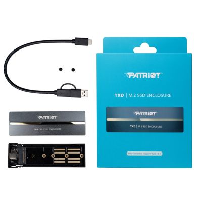Patriot TXD USB 3.2 enclosure for M.2 NVMe SSD 1.3, up to 8 TB – Aluminium