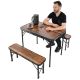 6. FOLDABLE CAMPING TABLE 90x60x70CM AND 2 BENCHES 87x23x39CM WOOD