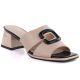 Women's beige high-heeled mules Vinceza 62284