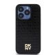 3. DKNY Leather Monogram Pattern Metal Logo MagSafe Case for iPhone 15 Pro - Black