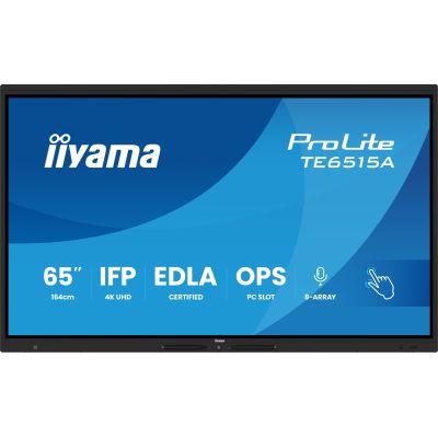2. iiyama TE6515A-B2AG signage display Kiosk 163.8 cm (64.5") Wi-Fi 550 cd/m2 4K Ultra HD Black Touchscreen Built-in processor Android 24/7