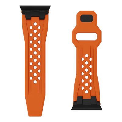 7. UAG Monarch - FKM strap for Apple Watch series 4-6 & SE 1-3, 44mm / series 7-9, 45mm / series 10-11, 46mm / Ultra 1-3, 49mm (orange / black titanium)