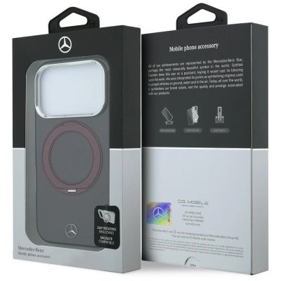 8. Mercedes Ring Stand Iconic Logo MagSafe case for iPhone 18 Pro / 17 Pro - burgundy