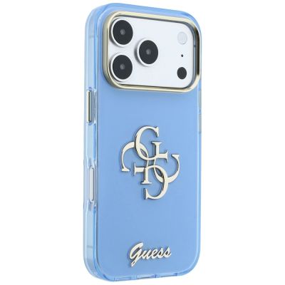 4. Guess IML 4G Script Metal Case for iPhone 17 Pro / 18 Pro - Light Blue