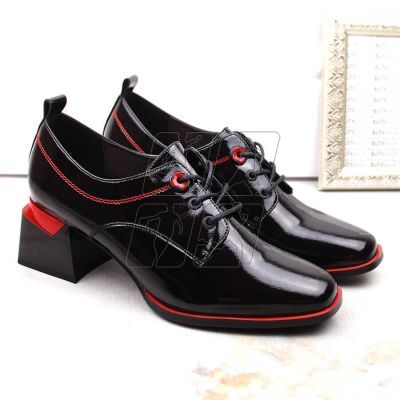 6. Leather patent shoes with a block Filippo W PAW469, black