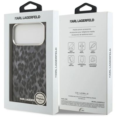 8. Karl Lagerfeld IML Leopard Pattern MagSafe Case for iPhone 17 Pro Max - Black