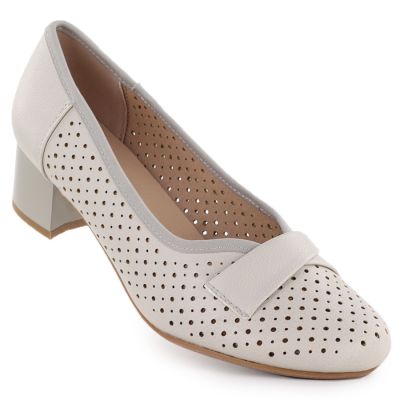 Women's openwork beige pumps Jezzi 233-12