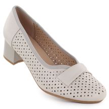 Women's openwork beige pumps Jezzi 233-12