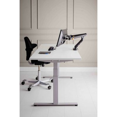4. BakkerElkhuizen Bakker Elkhuizen Flexible Dual - Mounting Kit - Adjustable Dual Arm - For 2 Monitors - Aluminum, Steel, ABS Plastic, Thermoplastic Rubber (TPR), Polyamide (PA6) - Dark Gray - Screen Size: 43.18-88.9 cm (for flat screen)