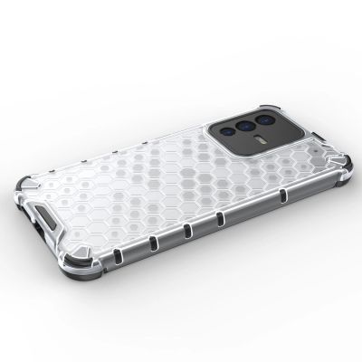 10. Honeycomb case armored cover with a gel frame for Vivo V23 5G transparent