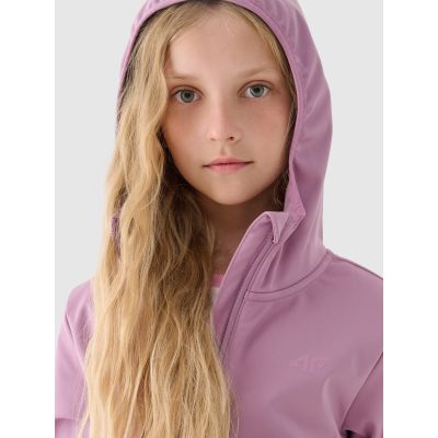 6. Windproof softshell jacket with neodry 5000 membrane for girls 4F Junior 4FJWAW24TSOFF261-54S