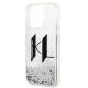 6. Karl Lagerfeld Liquid Glitter Big KL case for iPhone 14 Pro - silver
